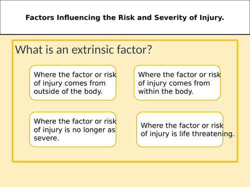Intrinsic and Extrinsic Factors Student Revision Tool