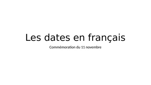 Dates in French - with reference to 1st World War