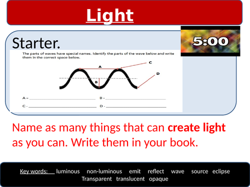Light (physics Y7)