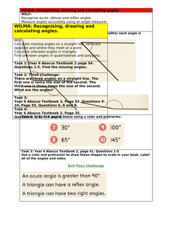 Y6 Angles Unit