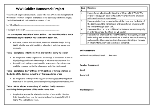 WWI Soldier Homework Project