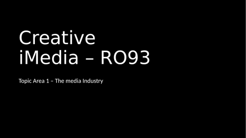 NEW Creative iMedia OCR Nationals - R093 - Lesson 4 - Topic 1