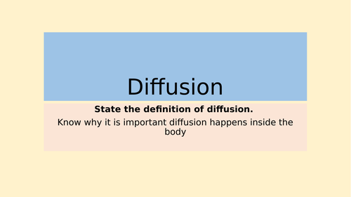 GCSE AQA Biology transport lessons diffusion