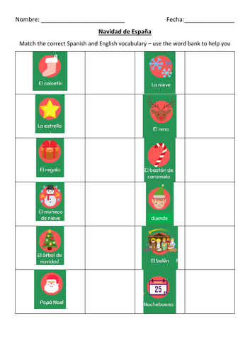 Navidad - Vocabulary labelling