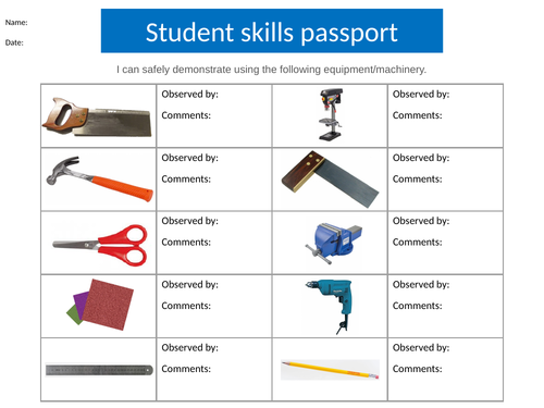 DT Workshop Skills Passport