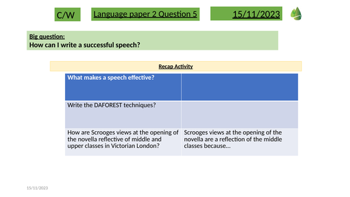 Language paper 2 question 5