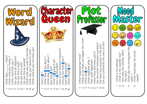 Guided/ Reciprocal Reading Bookmark Promps