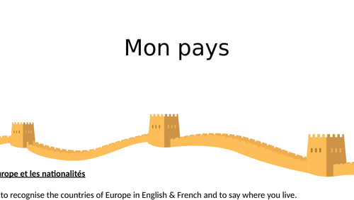 Mon Pays Teaching Resources