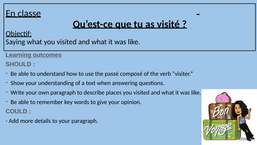 French lesson - Qu’est-ce que tu as visité ?