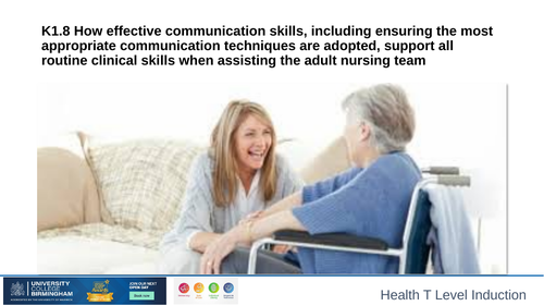 K1.8  Supporting Healthcare T Level Health - Adult Nursing