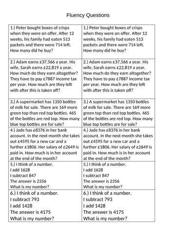 Y5 Addition and Subtraction