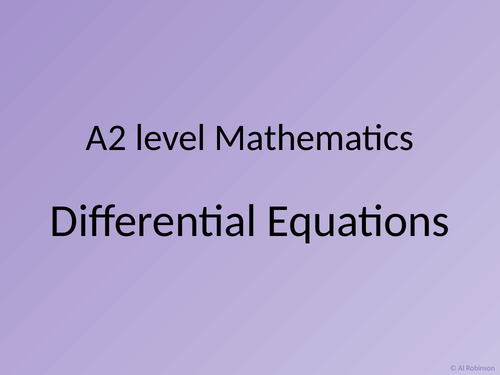 Differential equations - A2 Maths