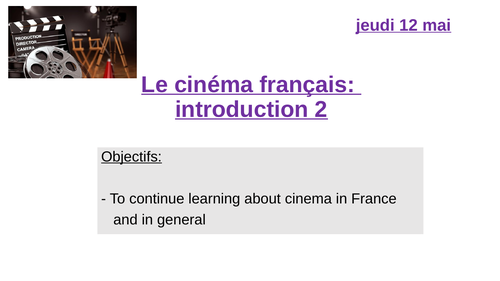 AQA A level year 1 - Introduction au cinéma français