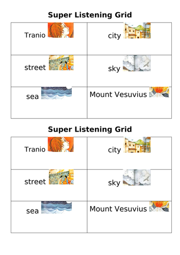 Escape from Pompeii Super Listening Grid