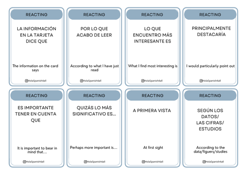 Spanish A level - Speaking phrases