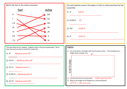 Converting and Measuring in Feet and Inches