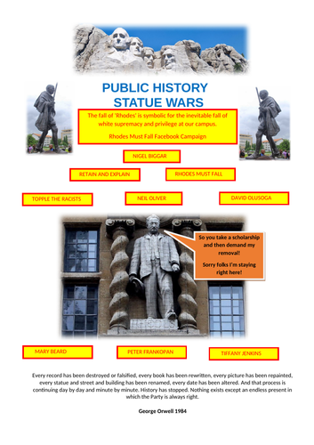 STATUE WARS - BOOKLET & PPt -  YEAR 11 & 12 RESEARCH TASK