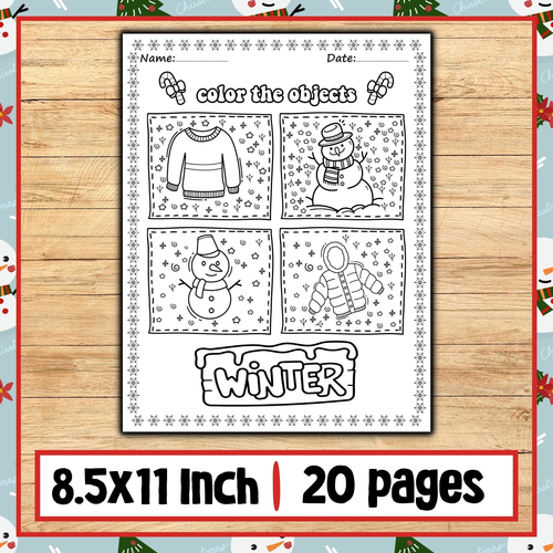 Christmas activities Freebies | free winter i spy coloring pages | worksheets