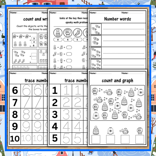 Winter Solstice activities | winter math worksheets | Snowy math activities k-2