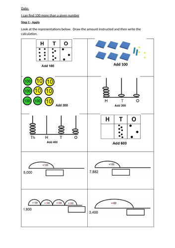 Adding Different Multiples of 100 - Number Lines