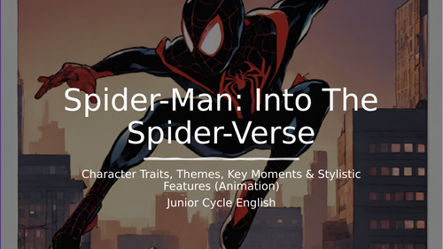 Spider-man into the Spider-verse classroom resource