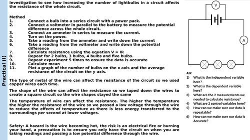 Resistance in a wire Required Practical (RPA)