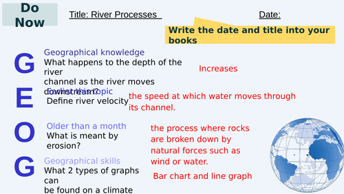 Rivers short unit for KS3 Geography (5 Lessons)