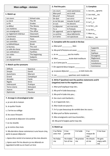 a l'ecole  revision quickie