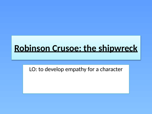 Robinson Crusoe The Shipwreck
