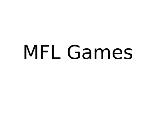 MFL Games and Activities