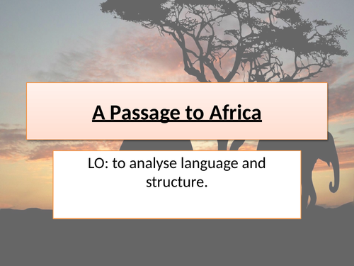 A Passage To Africa Language Structure