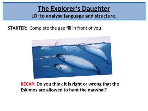 The Explorer's Daughter - language and structure