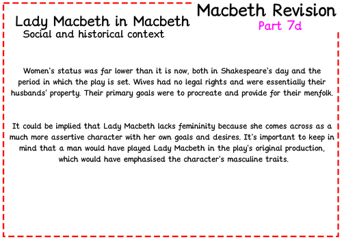 GCSE AQA Lady Macbeth Character Revision Bundle