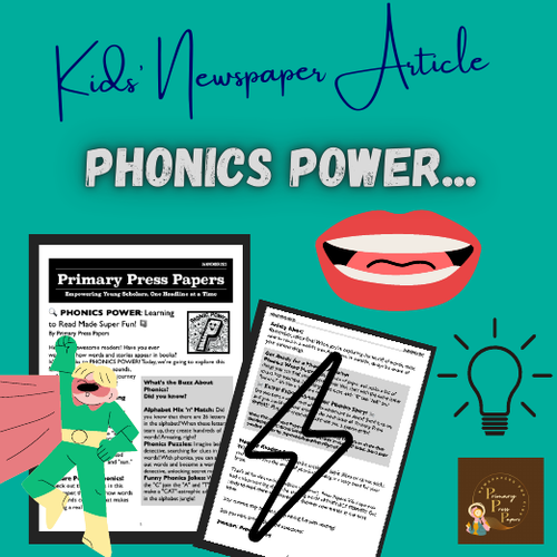 PHONICS POWER: Learning to Read Made Super Fun! Reading Text & Activity for Kids