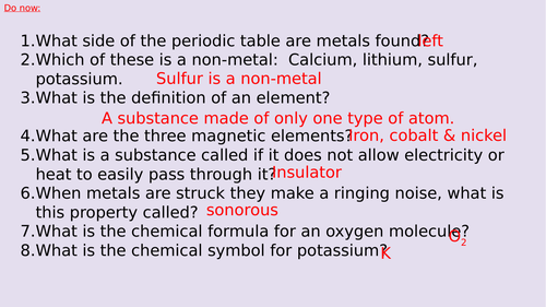 KS3 oxidation reactions FULL LESSON