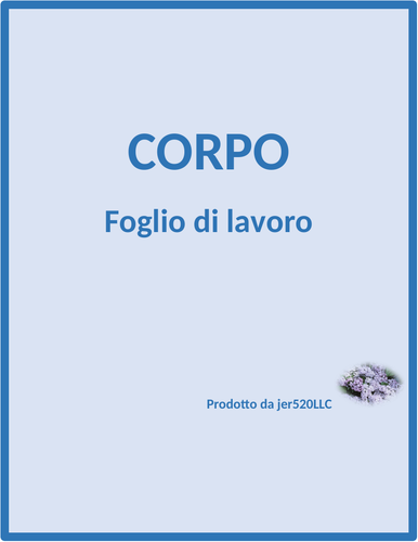 Corpo (Body in Italian) Word Scramble