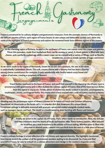 French Gastronomy - CfW - Languages connect us