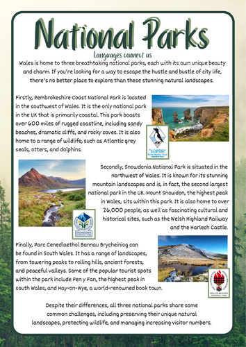 National Parks of Wales - CfW - Languages connect us