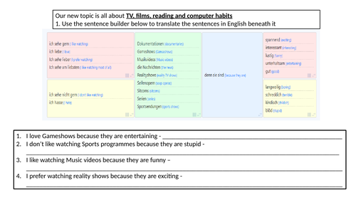 lessons on stimmt 2 kapitel 2 - tv shows and film preferences