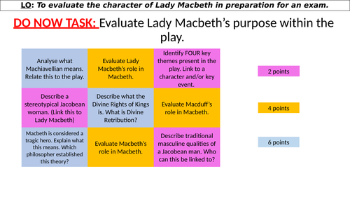 Lady Macbeth Revision Lesson