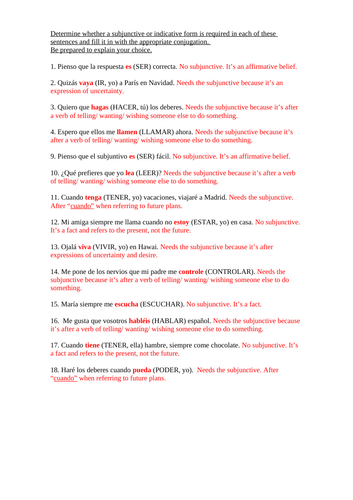 Introduction to the present subjunctive