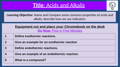 KS3 Acids and Alkalis Complete lesson
