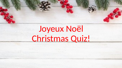 Christmas French table quiz