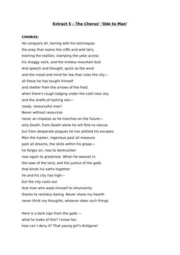 Antigone - Scheme of Work