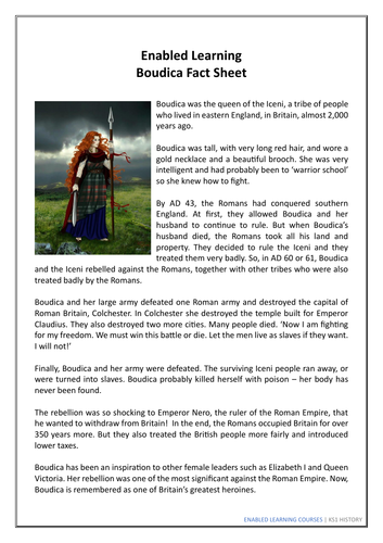 Boudica Fact Sheet