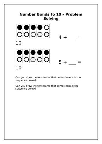 KS1 Maths - Number Bonds Worksheets