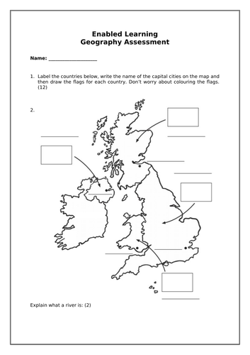 Mini Geography Assessment - UK