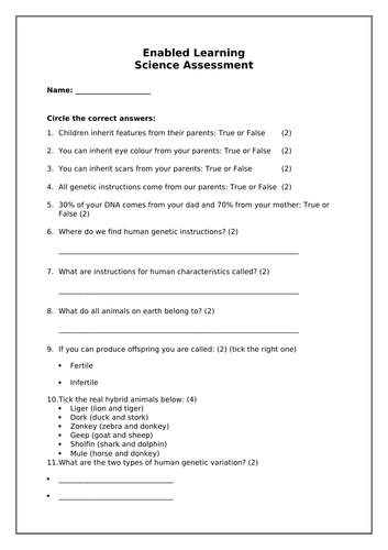 KS3 Science Assessment