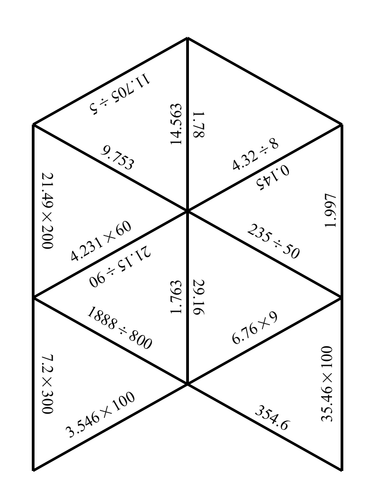 Multiplying and Dividing Decimals Tarsia