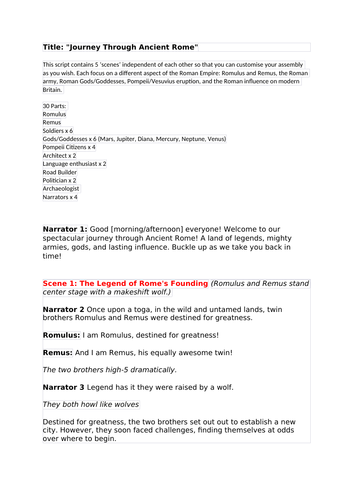 Roman Empire Assembly Script Year 4